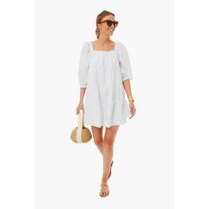 Pomander Place | Tuckernuck Women's White Halile Dress Tiered Mini Puff Sleeve M